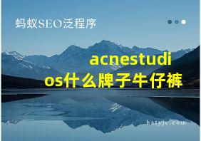 acnestudios什么牌子牛仔裤