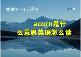 acorn是什么意思英语怎么读