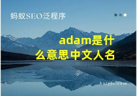 adam是什么意思中文人名