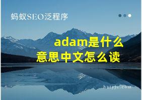 adam是什么意思中文怎么读