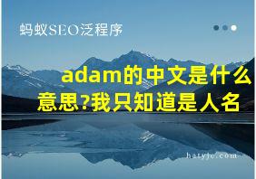 adam的中文是什么意思?我只知道是人名