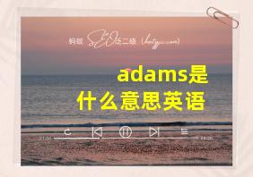 adams是什么意思英语