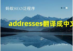 addresses翻译成中文