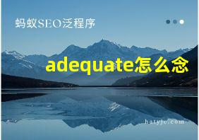 adequate怎么念