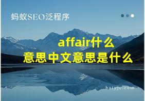 affair什么意思中文意思是什么