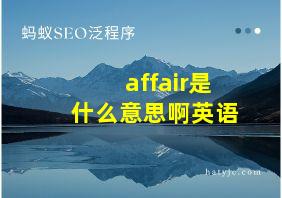 affair是什么意思啊英语