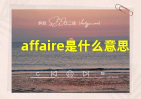 affaire是什么意思