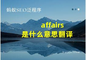 affairs是什么意思翻译