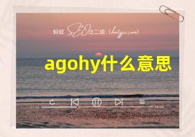 agohy什么意思