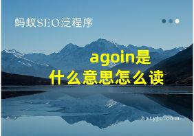 agoin是什么意思怎么读