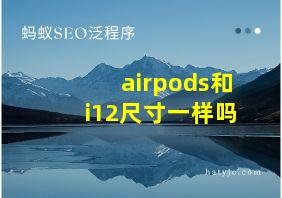 airpods和i12尺寸一样吗