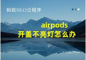 airpods开盖不亮灯怎么办