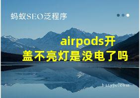 airpods开盖不亮灯是没电了吗