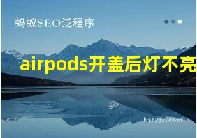 airpods开盖后灯不亮