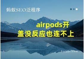 airpods开盖没反应也连不上