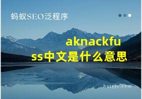 aknackfuss中文是什么意思