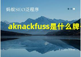 aknackfuss是什么牌子