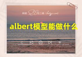 albert模型能做什么