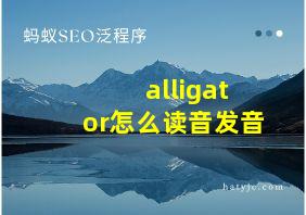 alligator怎么读音发音