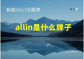 allin是什么牌子