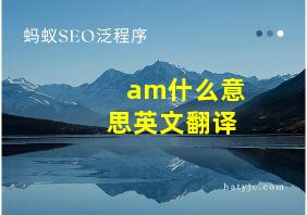 am什么意思英文翻译