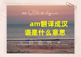 am翻译成汉语是什么意思