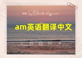 am英语翻译中文