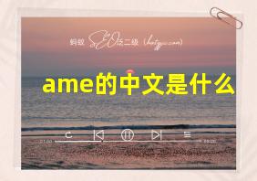 ame的中文是什么