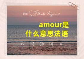 amour是什么意思法语