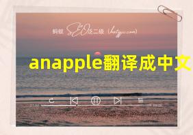 anapple翻译成中文