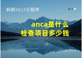 anca是什么检查项目多少钱