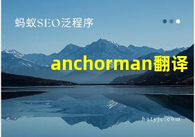 anchorman翻译