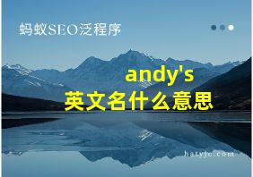 andy's英文名什么意思