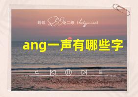 ang一声有哪些字