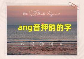 ang音押韵的字