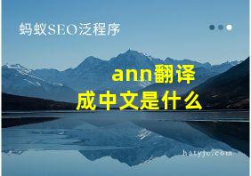 ann翻译成中文是什么