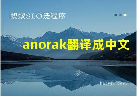 anorak翻译成中文