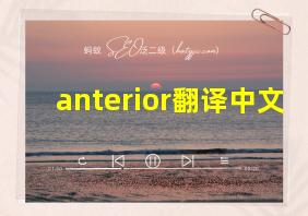 anterior翻译中文