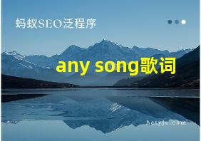 any song歌词