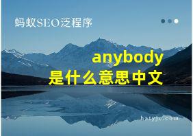 anybody是什么意思中文