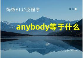 anybody等于什么