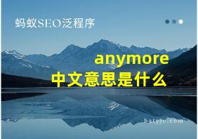 anymore中文意思是什么