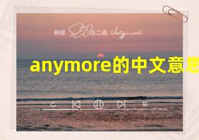 anymore的中文意思