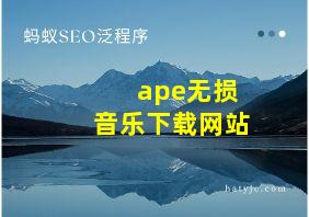 ape无损音乐下载网站