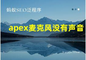 apex麦克风没有声音