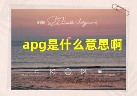 apg是什么意思啊