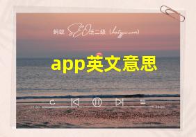 app英文意思