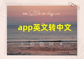 app英文转中文