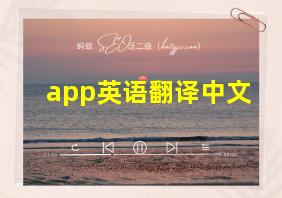 app英语翻译中文