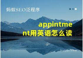 appintment用英语怎么读